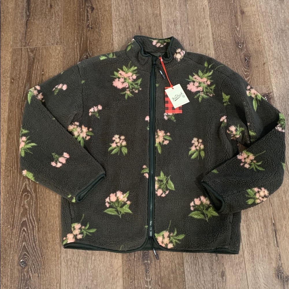 Woolrich X Target floral fleece fuzzy jacket size small. New!